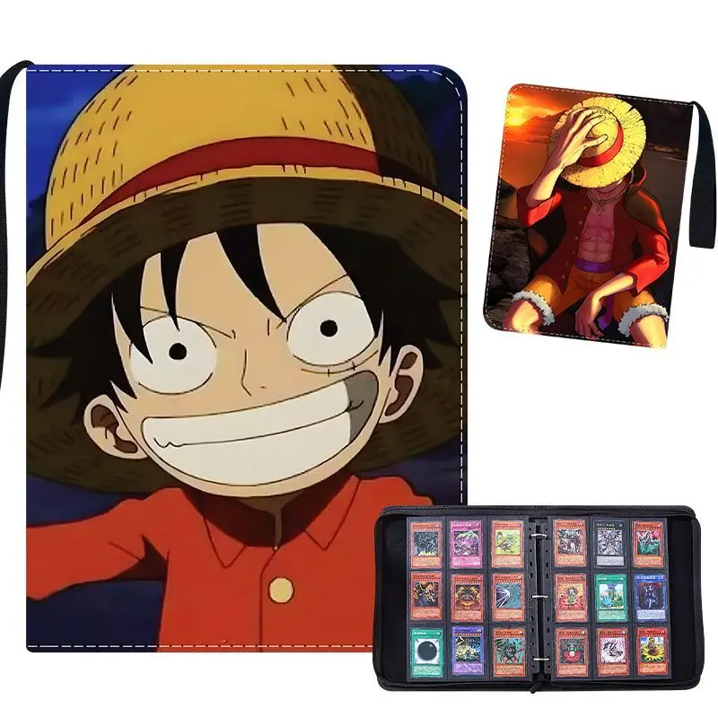 One Piece Luffy Card Album Book Collection Anime Zoro Nami Large Capacity Zipper Binder Card Holder Photo Album Festival Gifts