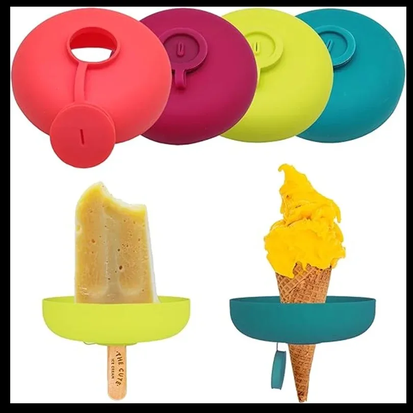 Drip-Proof Popsicle Rack Mess-free Frozen Treats Rack Summer Silicone Popsicle Holder Anti-Drip Ice Cream Bracket Ice Cream Tool