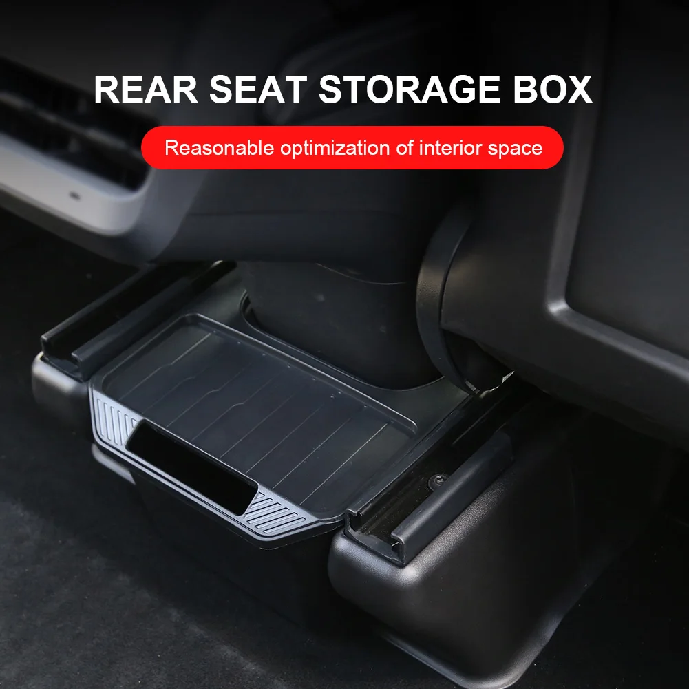 for Model Y Tesla 2021-2023 Rear Center Console Storage Box Rear Cabin Storage Container Under Seat Organizer for Auto Trash Can