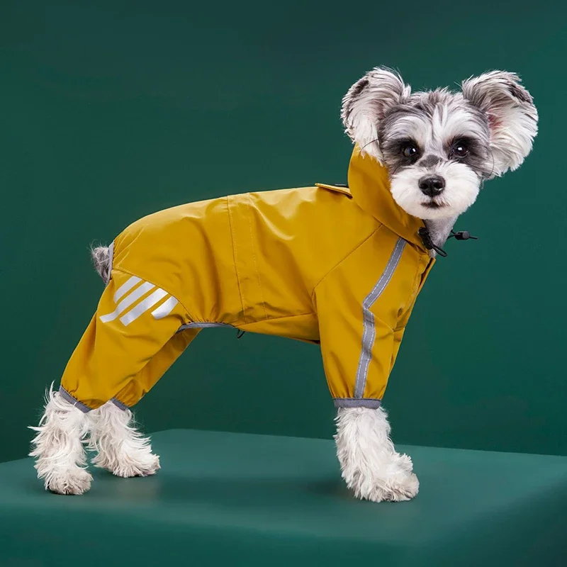 Impermeáveis Raincoats reflexivos para Pet, Puppy Rain Coats, Macacão com capuz para cães pequenos e médios, Chihuahua e macacão Bulldog Francês