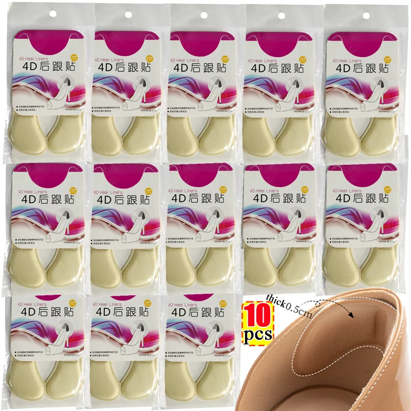 2/4/6/10 Pcs Anti-Slip High Heel Cushions Breathable Soft Sponge Shoe Inserts Adhesive Shoe Pad Pain Relief for Walking Standing