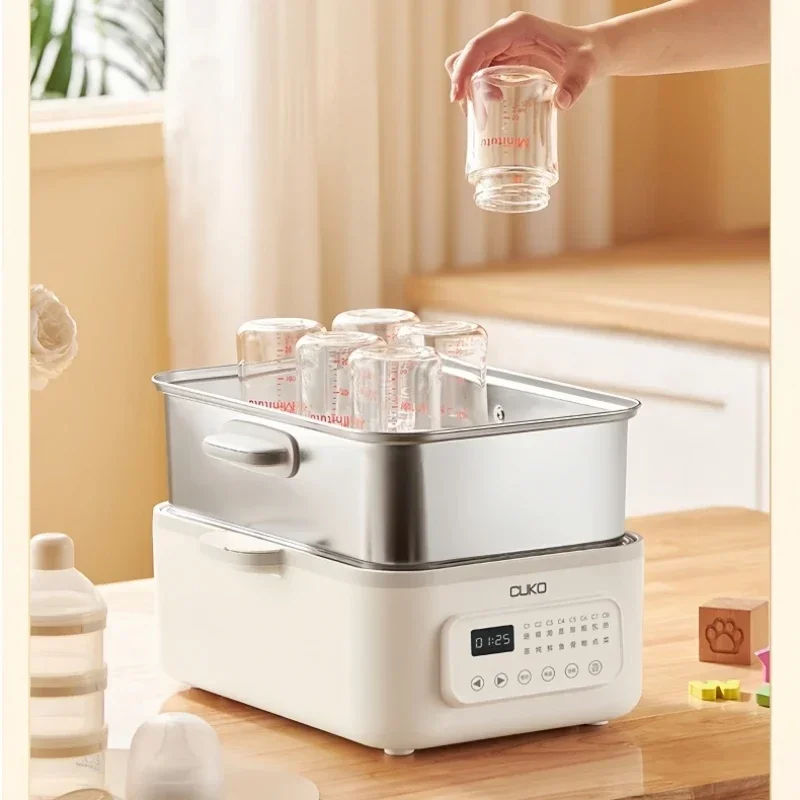 CUKO 220V Stainless Steel Electric Steamer Household 16L Multi-function Steamer 1500W Steam Cooker