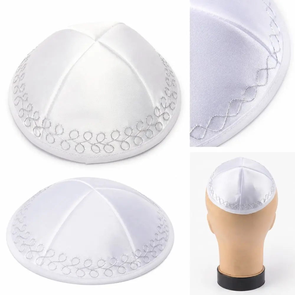 Durable Round Dome Kippah Cap Satin Fabric Lightweight Yarmulke Smooth Surface Yarmulke Skullcap Prayer Occasion