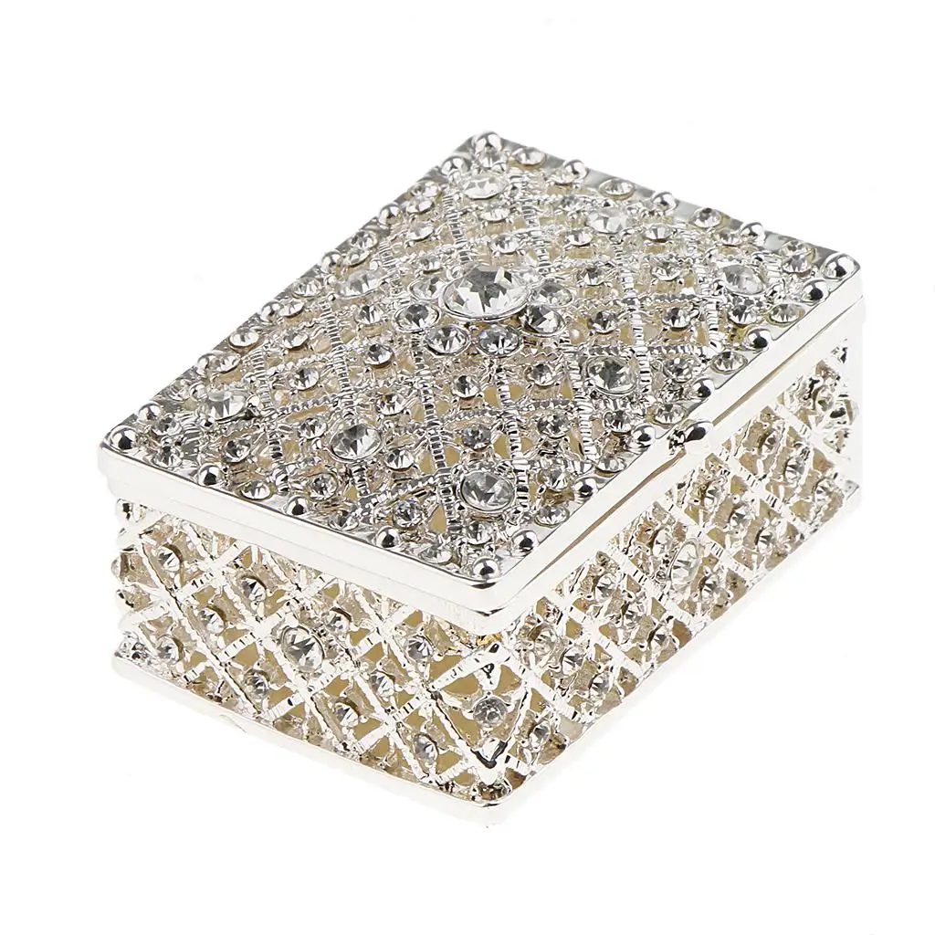 

Jewelry Holder Storage Box Rhinestone Rectangle Case for Necklace Bracelet Trinkets Gift Jewelry Packaging Display