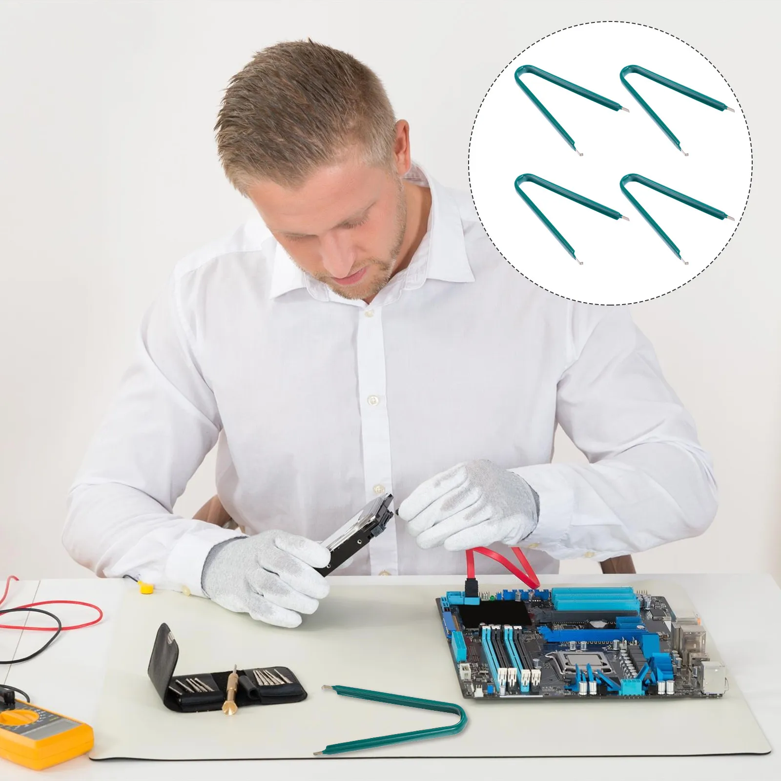 

4Pcs CPU Pickup Tool U-Shaped Ic Chip Up Tool Anti-Static Clamp Electronic Component Grabber for Repair Technician TV Dvd Pc