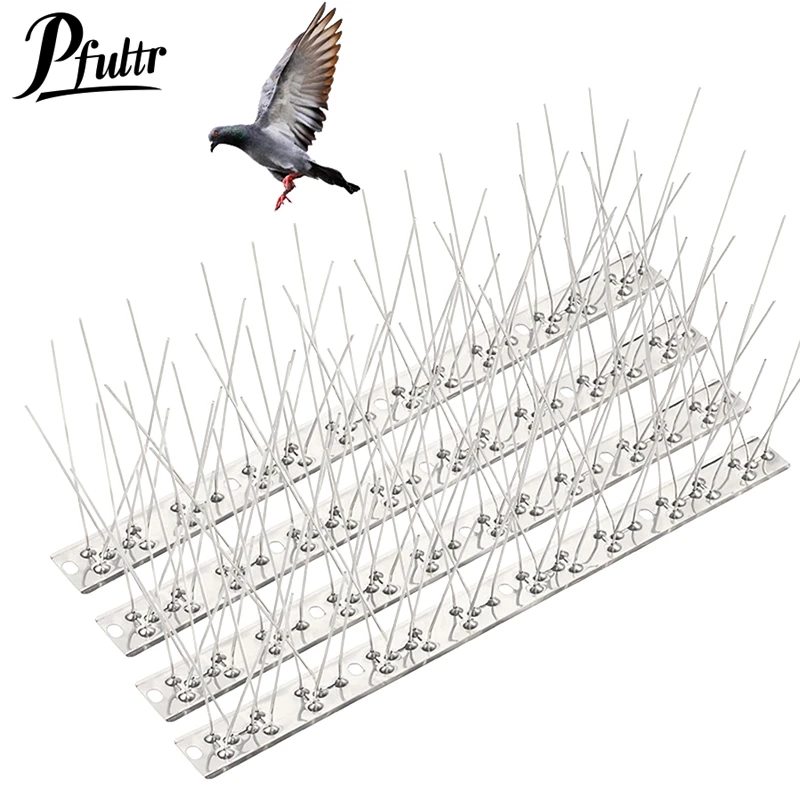 Stainless Steel Pigeon Spikes Bird Repeller Deterrent Traps Anti-bird Repellent Pest Control Garden Balcony Thorn Nail Kit