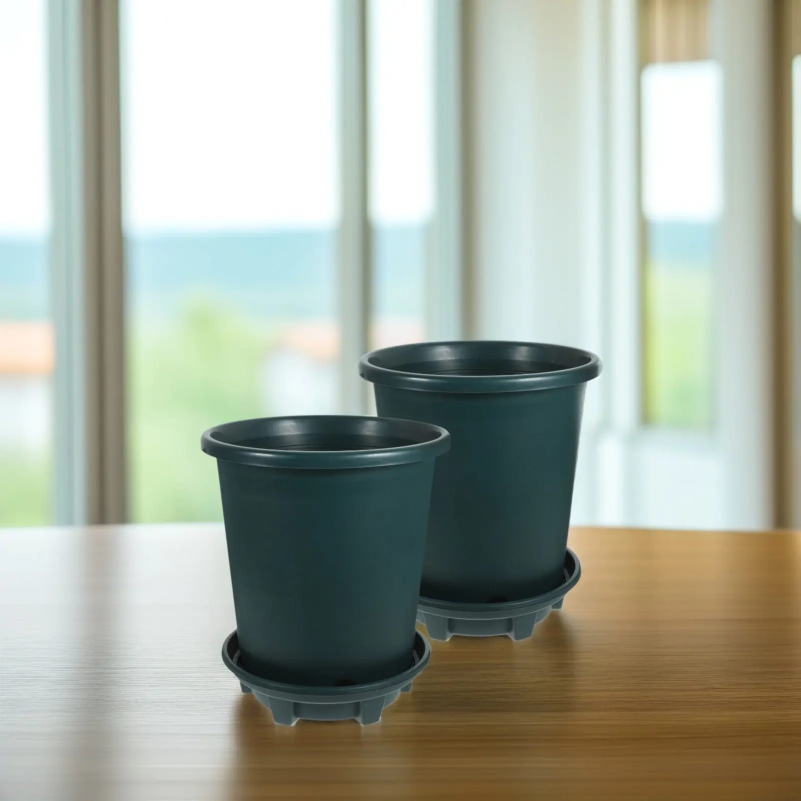 

2 комплекта пластиковых горшков для суккулентов в ретро-стиле, для дома и улицы, с дренажным поддоном, декоративные настольные кашпо