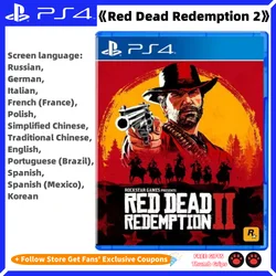 Sony-Cartão de jogo genuíno para Playstation 4, Disco de jogo, Red Dead Redemption 2, Discos CD, Playstation 4, RDR2