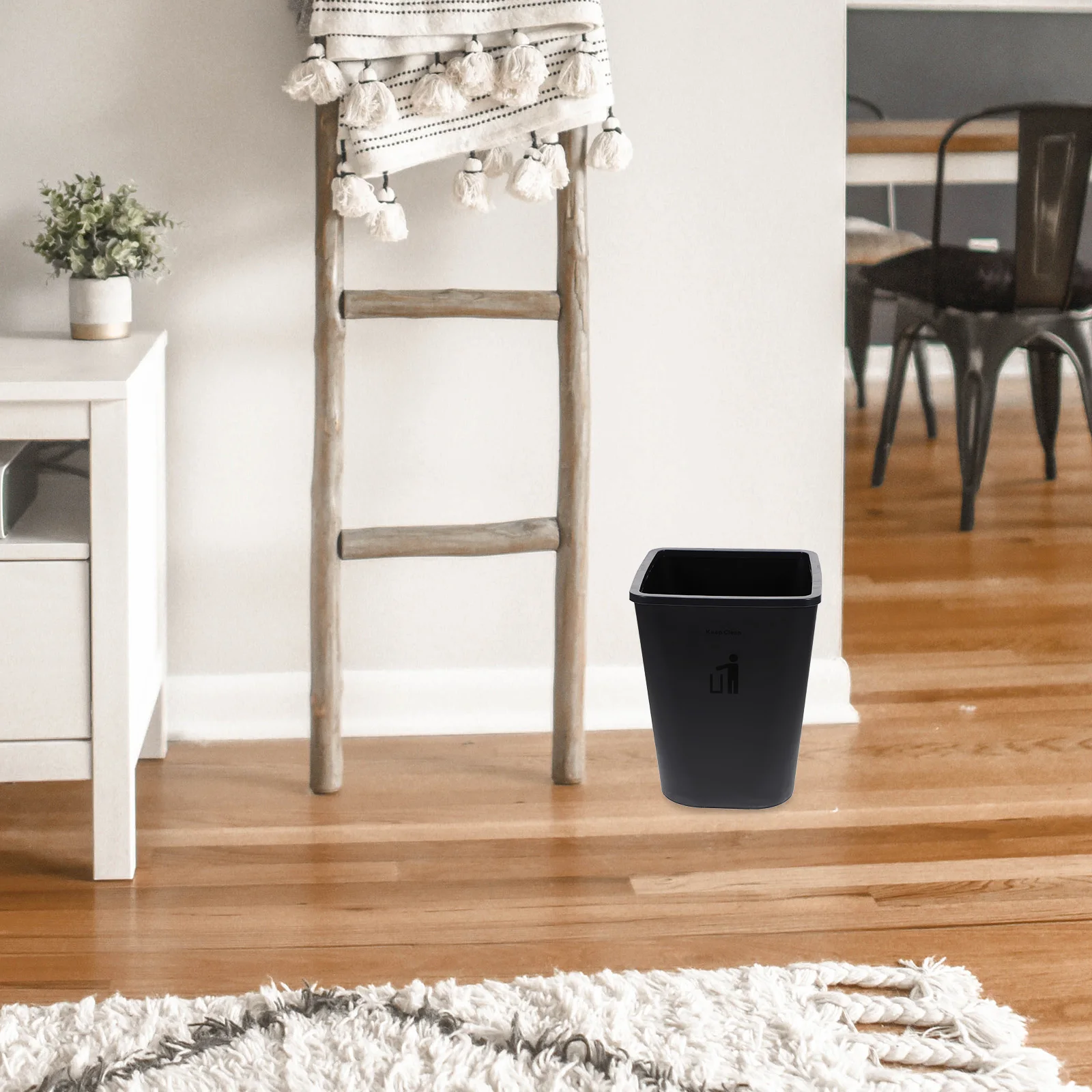 

Square Trash Can Household Plastic Garbage Container Bathroom Kitchen Office Waste Paper Holder Modern Design Suitable