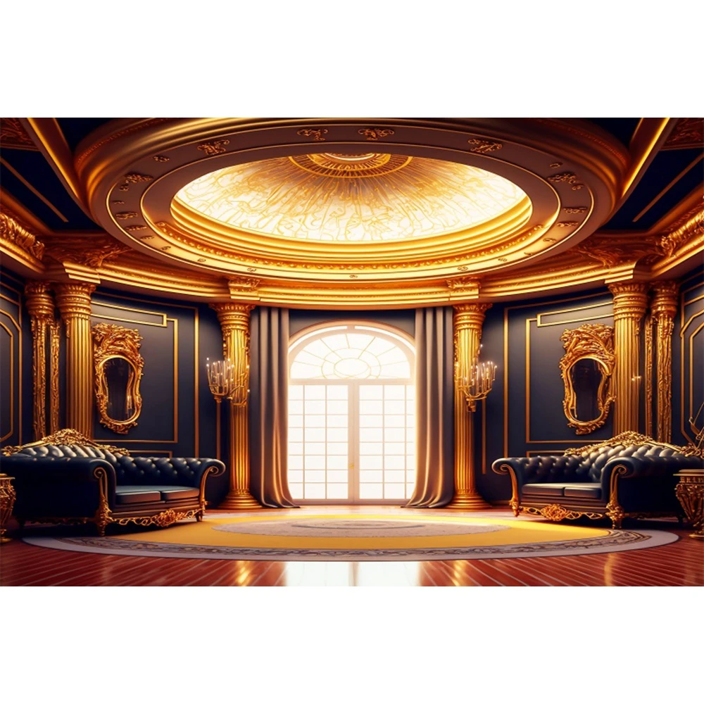 Luxury Palace Photography Backdrop Vintage Castle Red Carpet Stairs Interior Wedding Portrait Birthday Party Photo Background