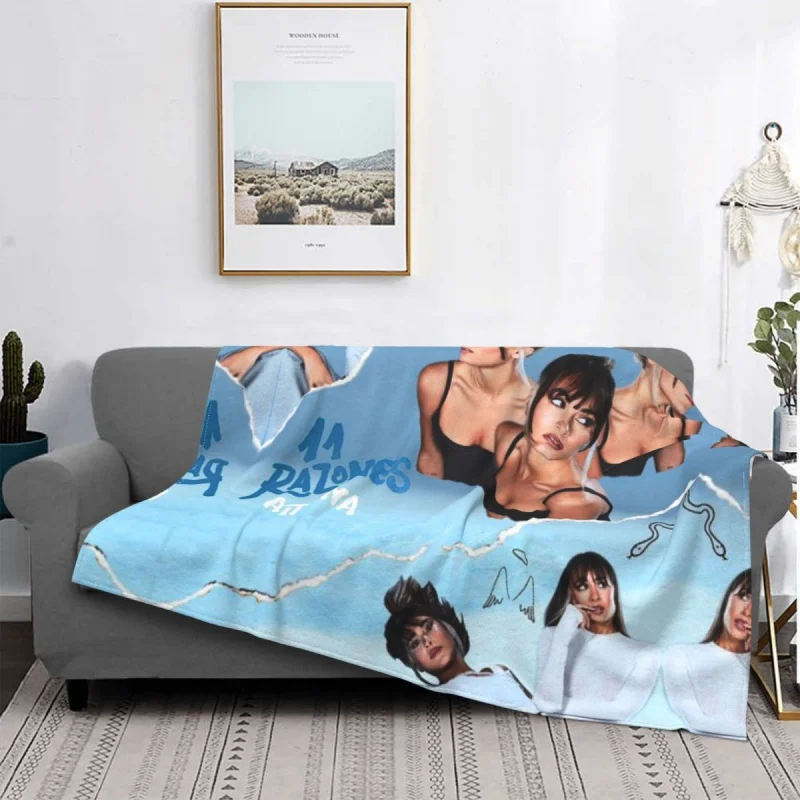 Aitana Als Blue Blanket 3D Print Soft Flannel Fleece Warm Song Spanish Singer s for Home Bed Sofa Bedspreads