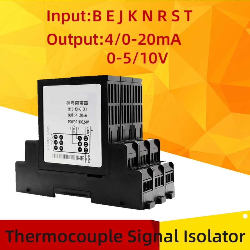 Thermocouple Signal Isolator B E J K N R S T Signal Conversion Distributor 4-20mA 0-20mA 0-5V 10V Output Temperature Transmitter