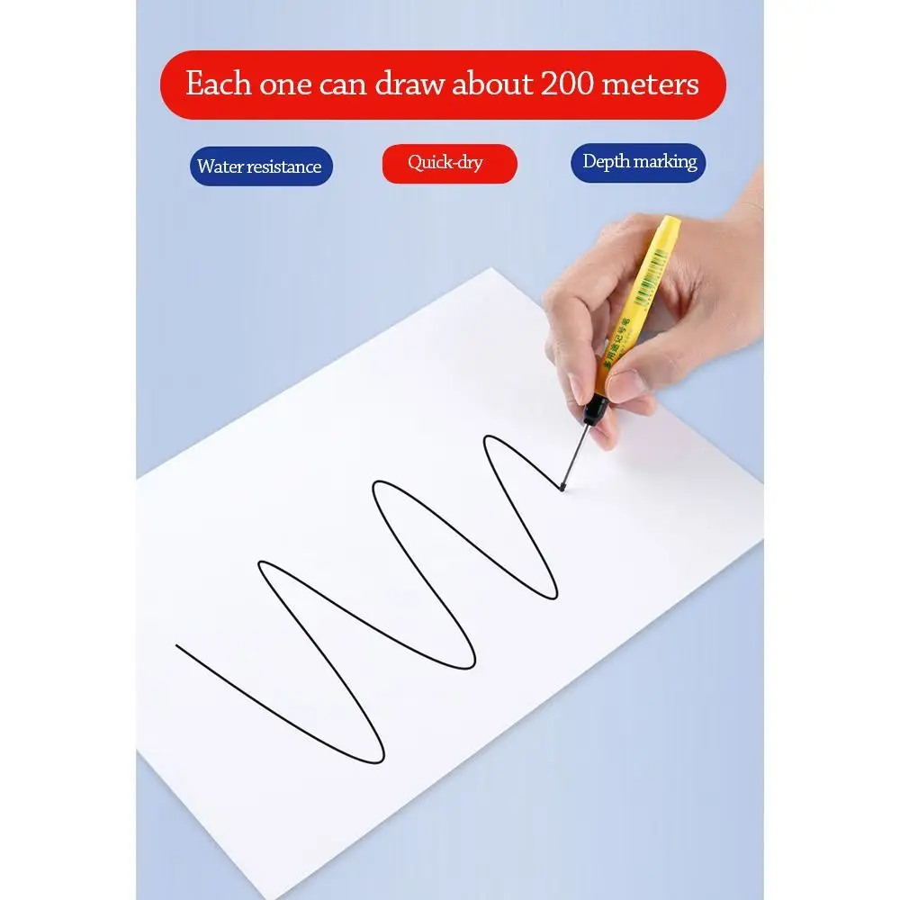 علامات الرأس الطويلة القائمة على الزيت 33 مللي متر رأس طويل أسود/أحمر/أزرق حبر قائم على الزيت قلم تحديد مقاوم للماء قلم تحديد النجارة باستخدام