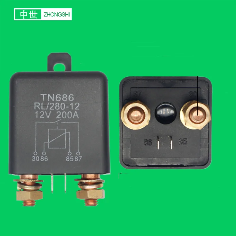 TN686 4 pin Start Relay 200A 12V  Automotive Heavy Duty High Current Automobile Starter Power Auto Starting Relay