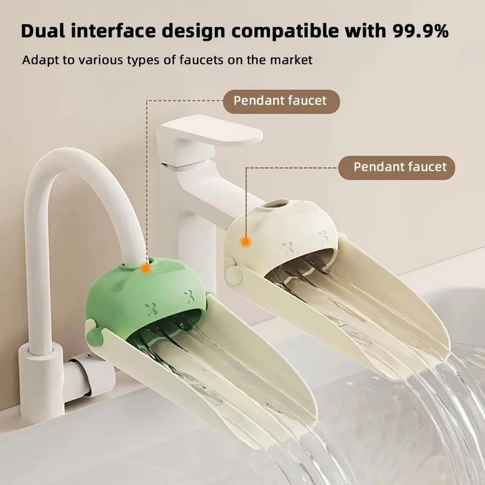 Splash-Proof Faucet Extender Foldable Hand Washing Assistant Water Nozzle Guide Sink Cute Cartoon Water Faucet Extension