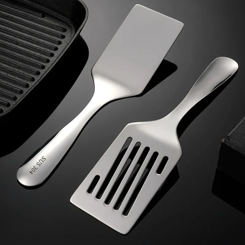 304 Stainless Steel Small Frying Shovel Commercial Kitchen Cooking Tools New Teppanyaki Steak Pancake Small Short Handled Shovel