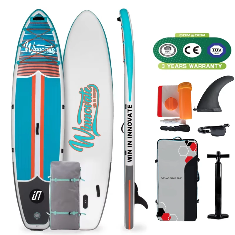 

Inflatable SUP Board Fishing Surfing Dual Chamber Stand-Up Paddle Board Fins Pump Made Durable PVC