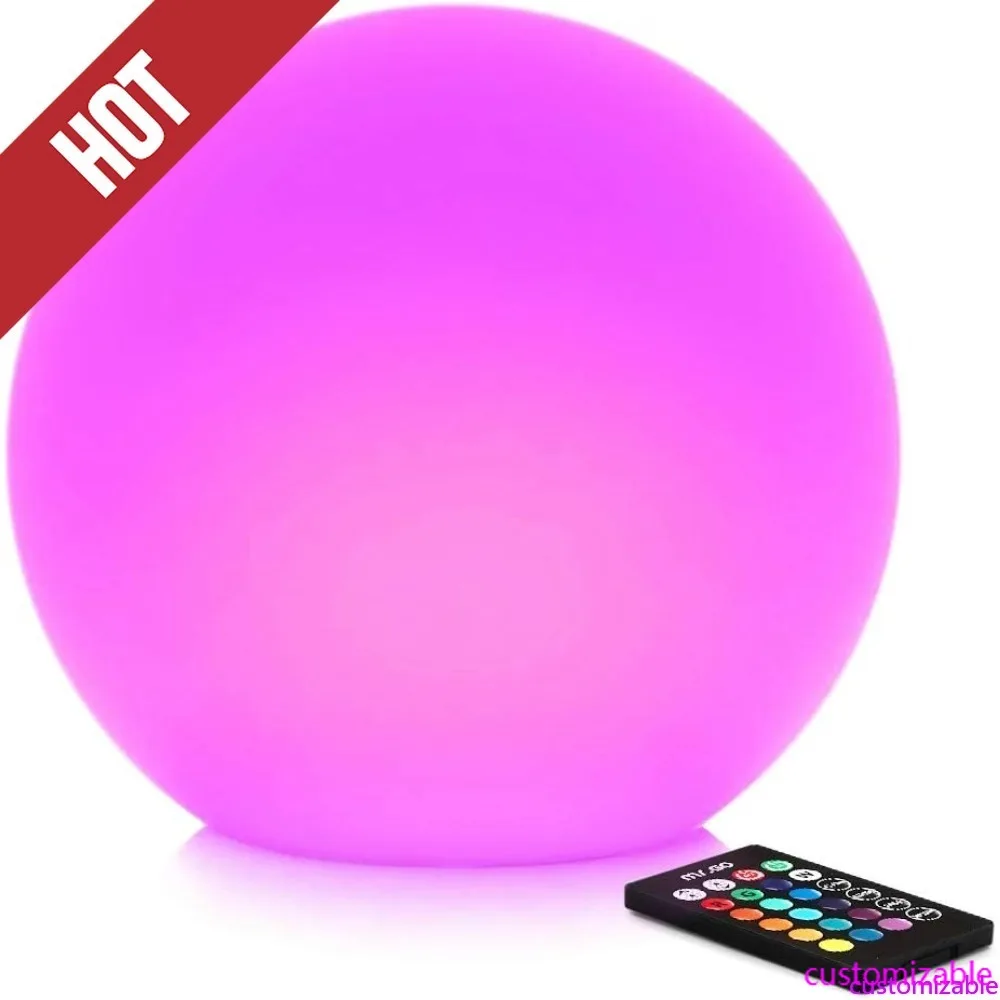 

Customizable-Mr.Go 12-inch Rechargeable LED Ball Light, RGB Color-Changing Globe Orb Lamp W/Remote, Home Kids Room Bedroom Bar T