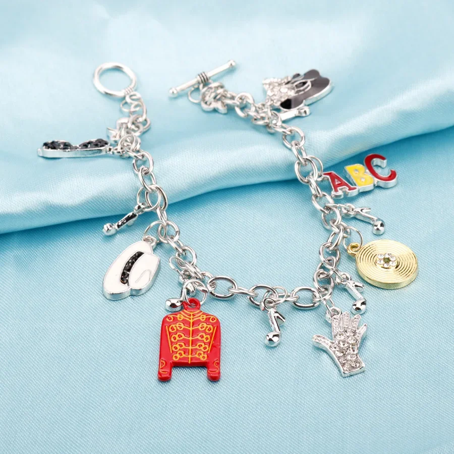 Michael Jackson Bracelet Commemorative Series Hat Leather Jacket CD Bracelet Pendant Men's and Women's Collection Gift