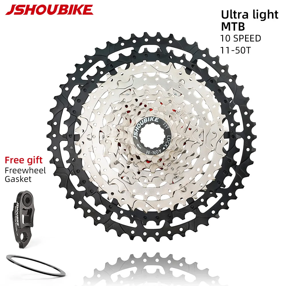 

JSHOUBIKE MTB 10 Speed Ultralight Mountain Bike Bicycle Flywheel 11-50T k7 Cassette Freewheel Bike Sprockets 10V for Shimano HG