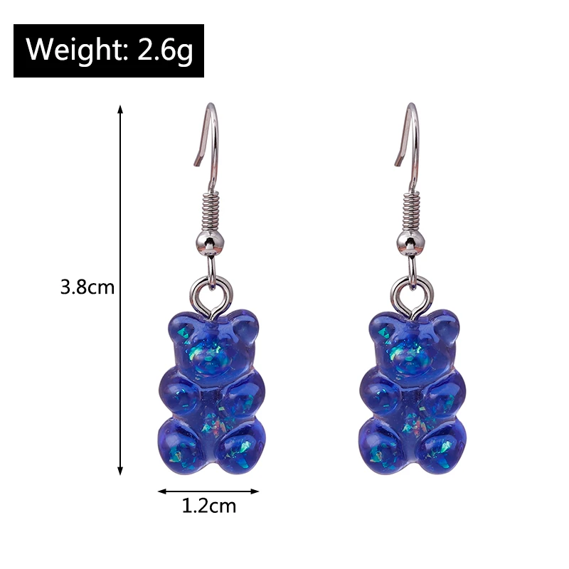 Nette Gummibärchen Ohrstecker für Frauen Candy Farben Tier Baumeln Ohrringe Brincos Femme Mädchen Party Urlaub Schmuck Geschenke – Detail 29