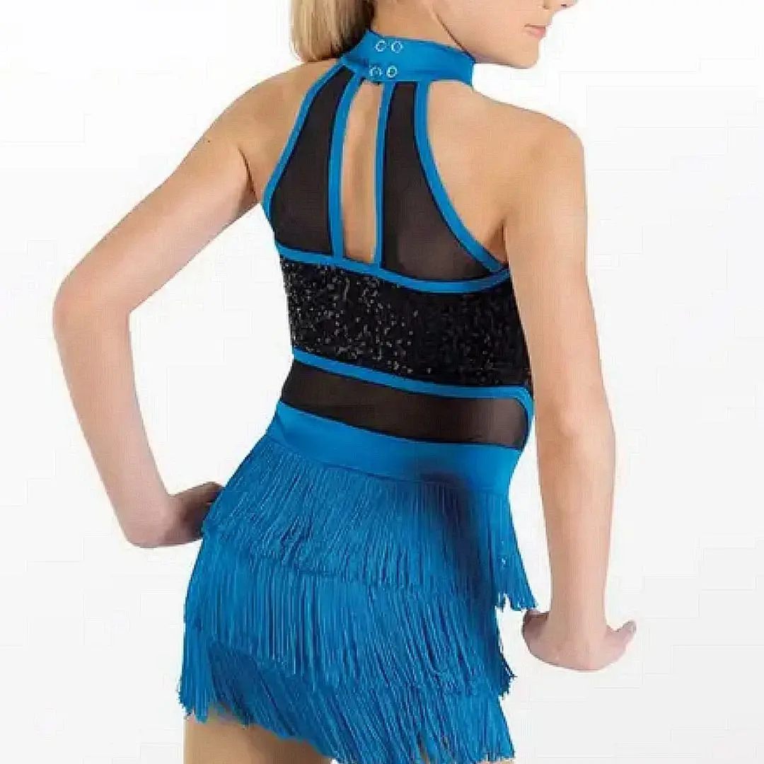 

Профессиональные костюмы для джазовых латинских танцев по индивидуальному заказу, женская танцевальная одежда любого цвета, блестящая тренировочная юбка с блестками