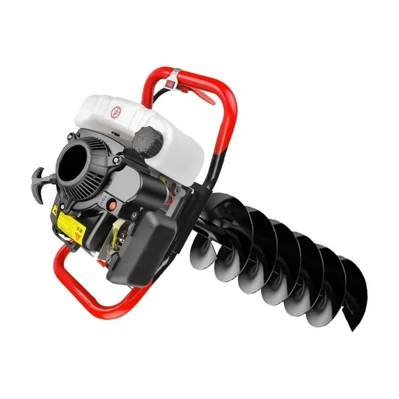 Four Stroke Engine Powered Earth Auger With Electric Start For Farm Digging Fence Post Hole Drilling Machine
