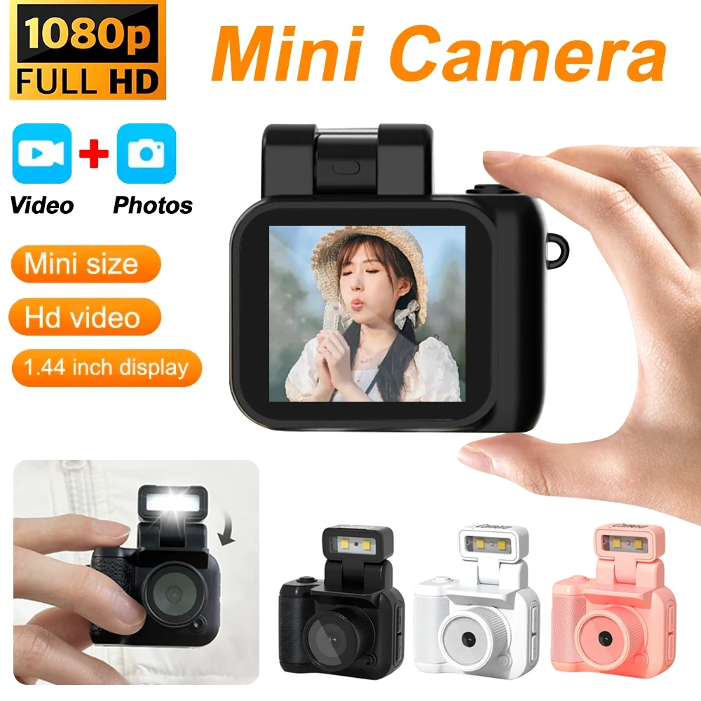 Y4000 Mini Camera With Flash Lamp LCD Screen Portable Pocket Cam Video Recorder HD 1080P Digital Camera Student Small Camcorder