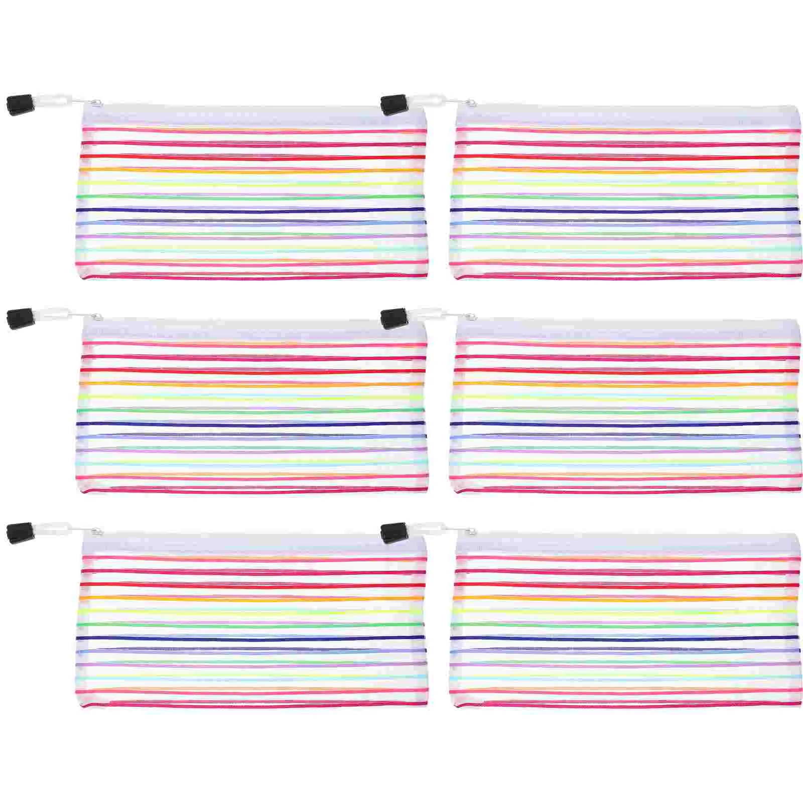 6 Pcs Oxford Cloth Receipt Bag Money Bags with Zipper Cash Pen Wallet Stationery Storage Organizer