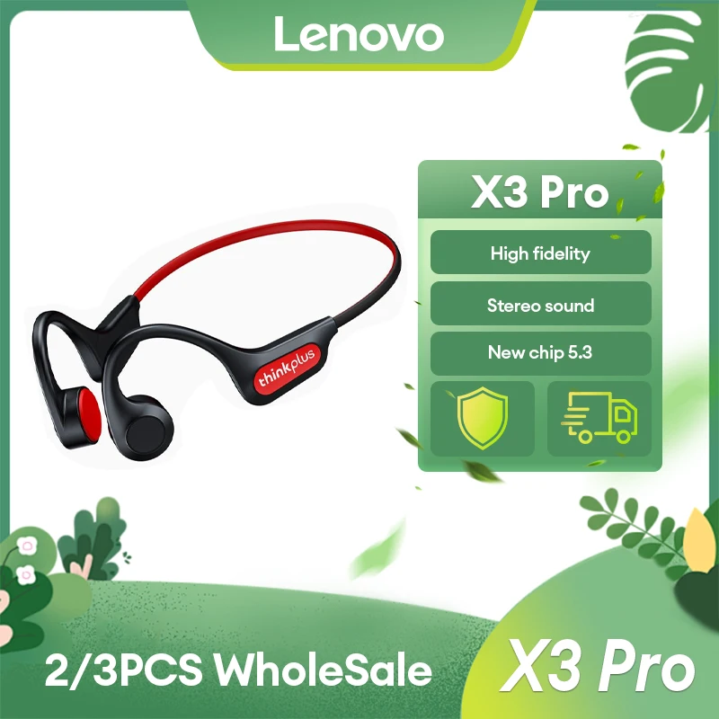 Lenovo Bone Conduction Earphones X3 X4 X5 X3 Pro Bluetooth Hifi Ear-hook Wireless Headset with Mic Waterproof Earbud