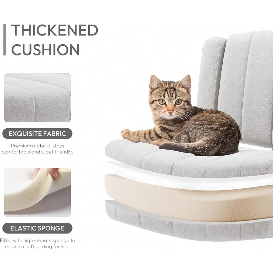 كرسي متقاطع مع عجلات وظهر عالي قابل للتعديل ومسند ذراع عريض كرسي مكتب مضاد للقبضة من القماش مريح وسادة على الطراز الحديث #5