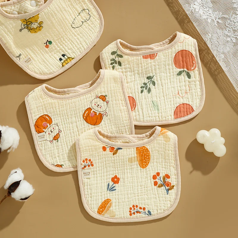 

3pcs Baby drool bib, pure cotton gauze, anti spitting nipple bib, newborn baby bib, U-shaped bib, spring and autumn Saliva Towel