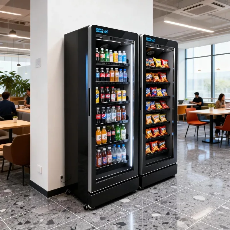 Office Vending Machine for Snacks Coffee Cans and Bottled Drinks with Convenient Product Selection for Workplace Retail