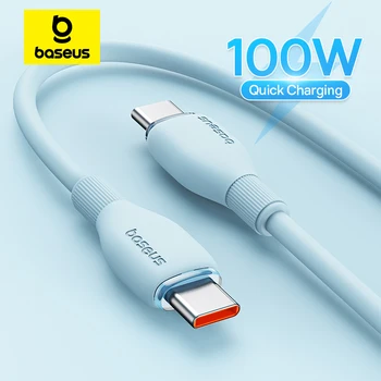 כבל טעינה מהירה Baseus 100W USB-C בציפוי רך וגמיש