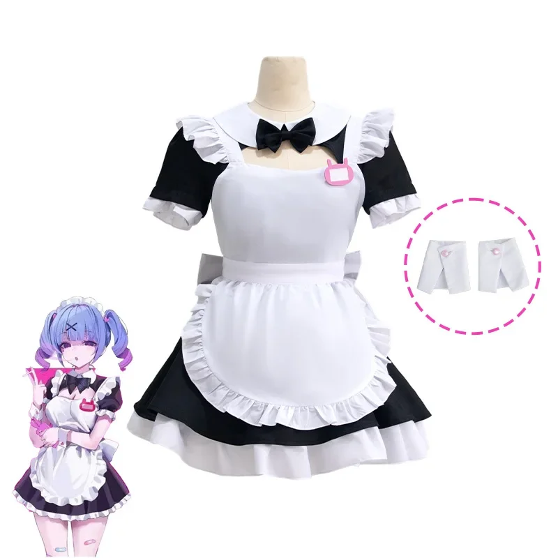 Rabbit Hole Mikuu Sexy Maid Dress With Colorful Hair As Song'lyrical "Love,bluh bluh bluh..." Cosplay Costume Anime Full Set2025