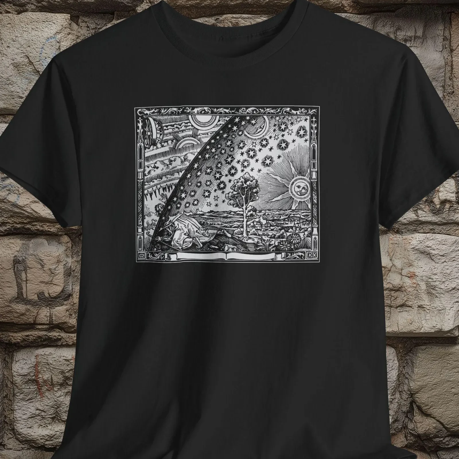 Flammarion Engraving Vintage Print Unisex Tee Graphic T Shirts Retro Streetwear High-quality Crew-neck Short-sleeved Men T-shirt