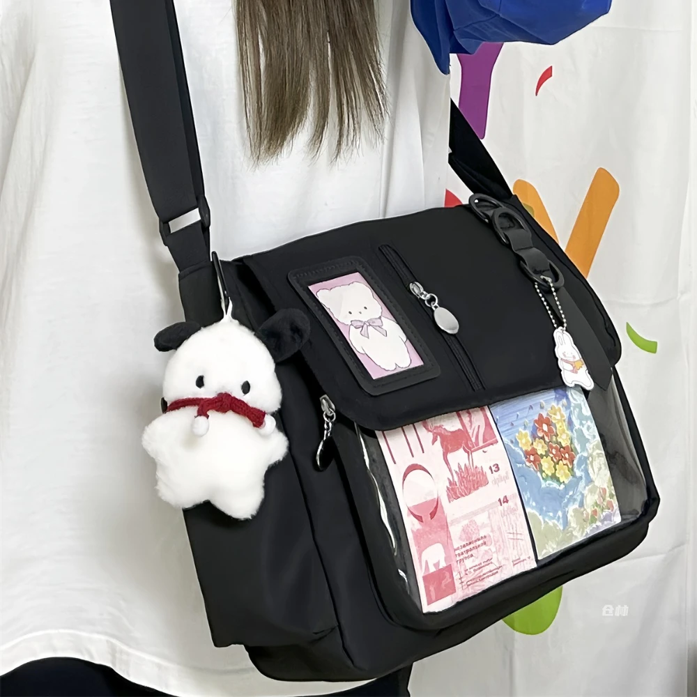حقائب مدرسية هاراجوكو يابانية جديدة لعام 2025 للمراهقات حقيبة كروس شفافة جديدة من Itabag حقيبة عرض ذاتية الصنع حقيبة Ita