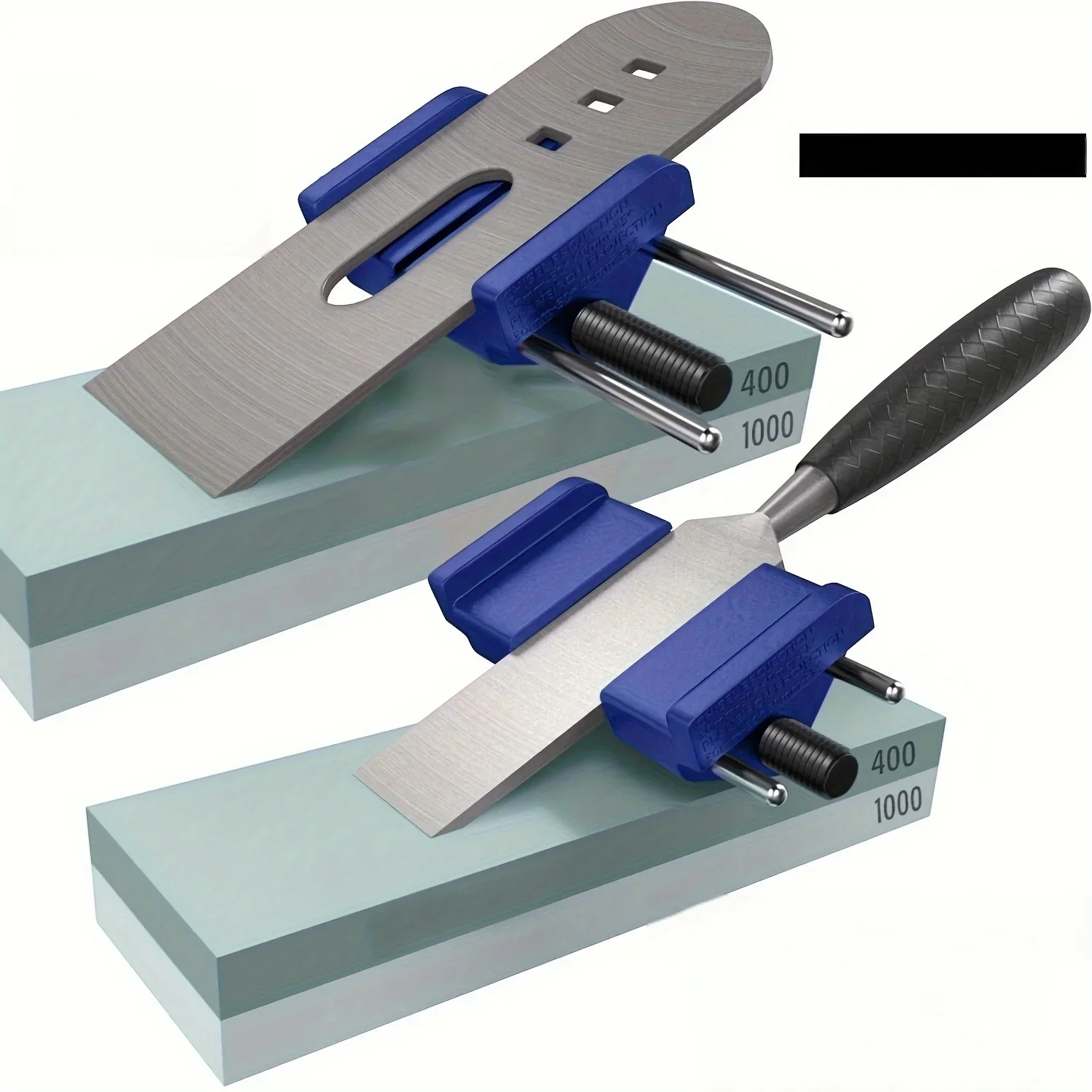 Adjustable-angle guiding knife sharpener fixture with knife stone support