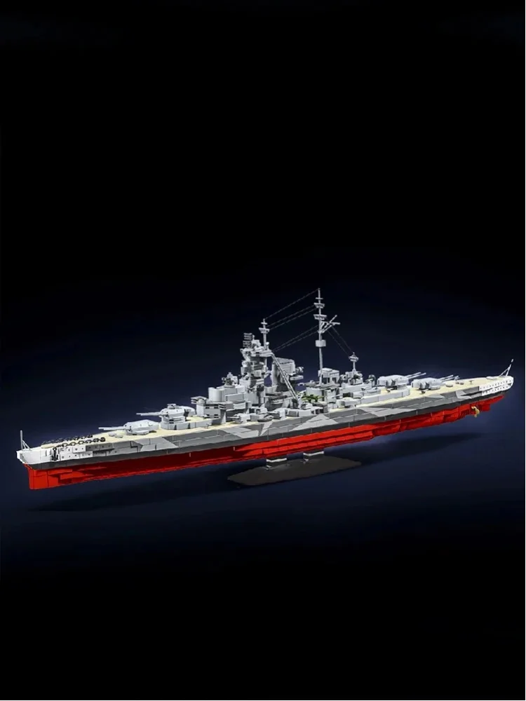 2738-teiliges Tirpitz-U-Boot-Schlachtschiff-Bausteinset, Militärisches Modulares Montage-Schiffsmodell, Ziegelstein-Bausatz, Heimdekoration, Kreatives Spielzeug, Geschenke für Erwachsene