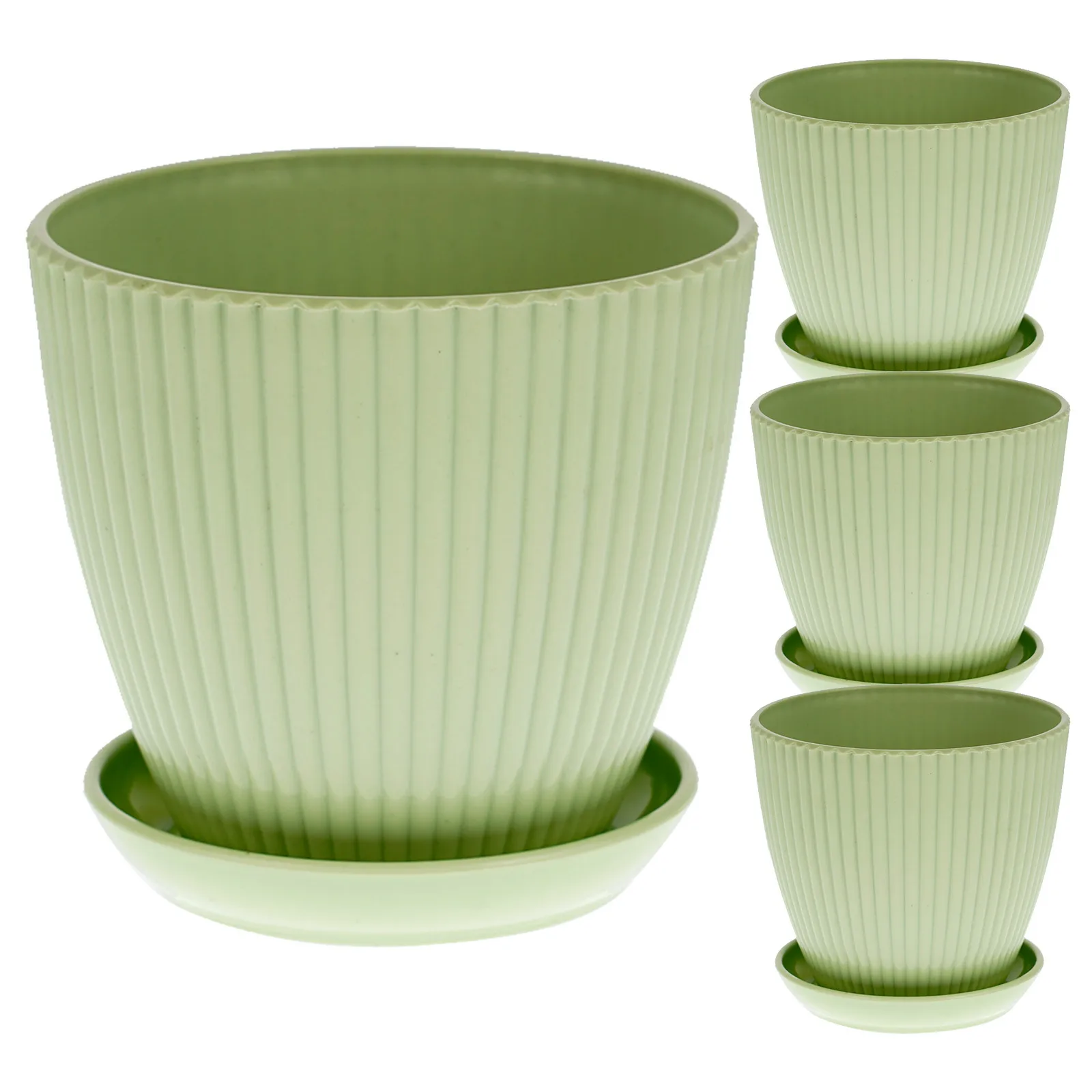 

4Pcs Resin Flower Pot with Saucer for Indoor Plants Succulent Nursery Planter Breathable Garden Decor Pots for Home Balcony