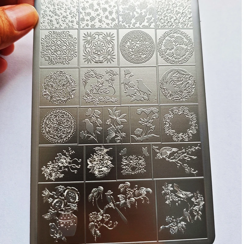 Retro Nail Art Stamping Plate Tattered Lace Mesh Fishnet Net Pattern DIY Manicure Stencil Stainless Steel Stamp Template