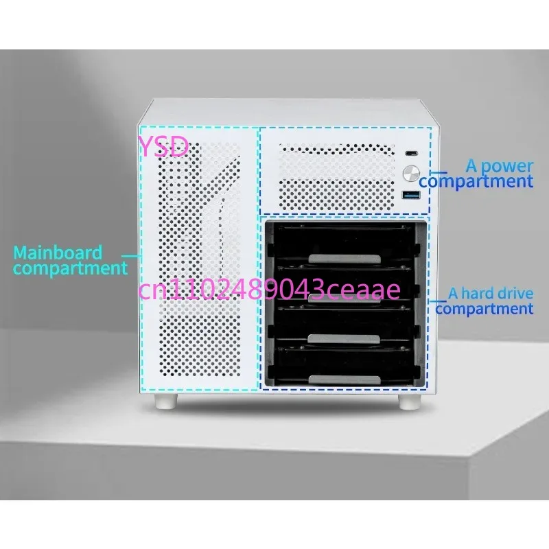 Ursa Minor 4-Bay NAS Enclosure with Backplane for ITX Motherboard SFX/SFX-L Power Supply Flying Bull Black UNRAID Synology