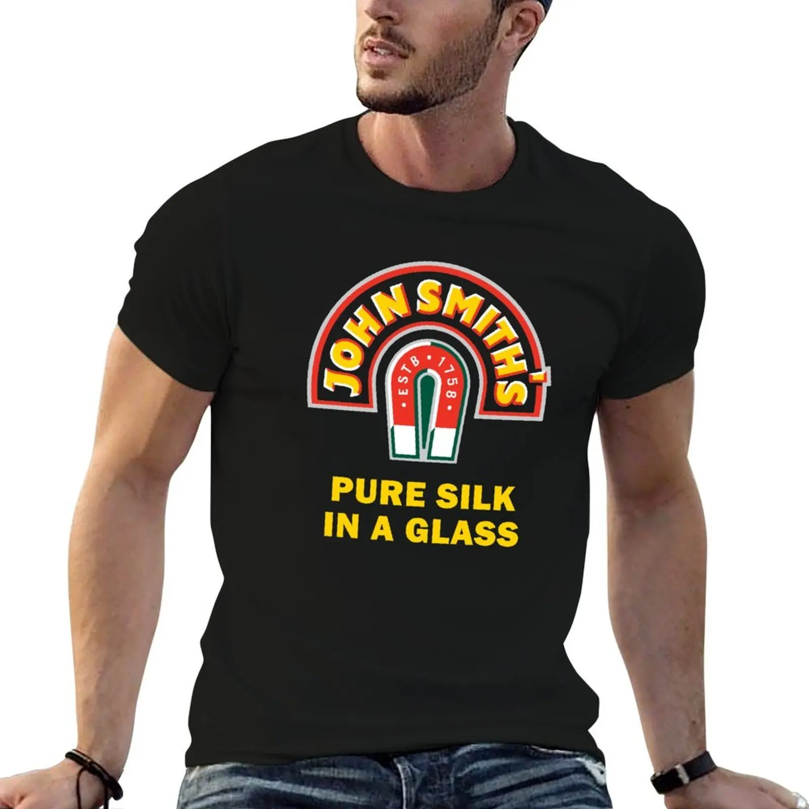 

JOHN SMITH PURE SILK GLASS BEER T-Shirt t shirt custom print t shirts for man cotton T-Shirt
