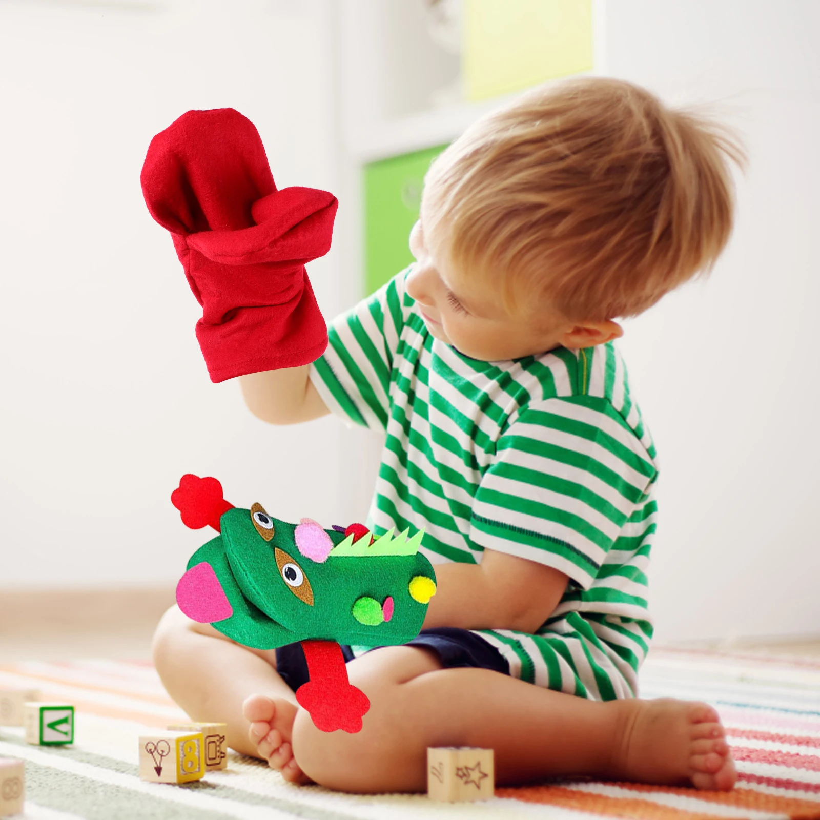 

3PCS Felt Hand Puppets Crafts Kit Kids Creative Accessories Safe Educational Toy Set Cartoon Style Home Decor Party Festival