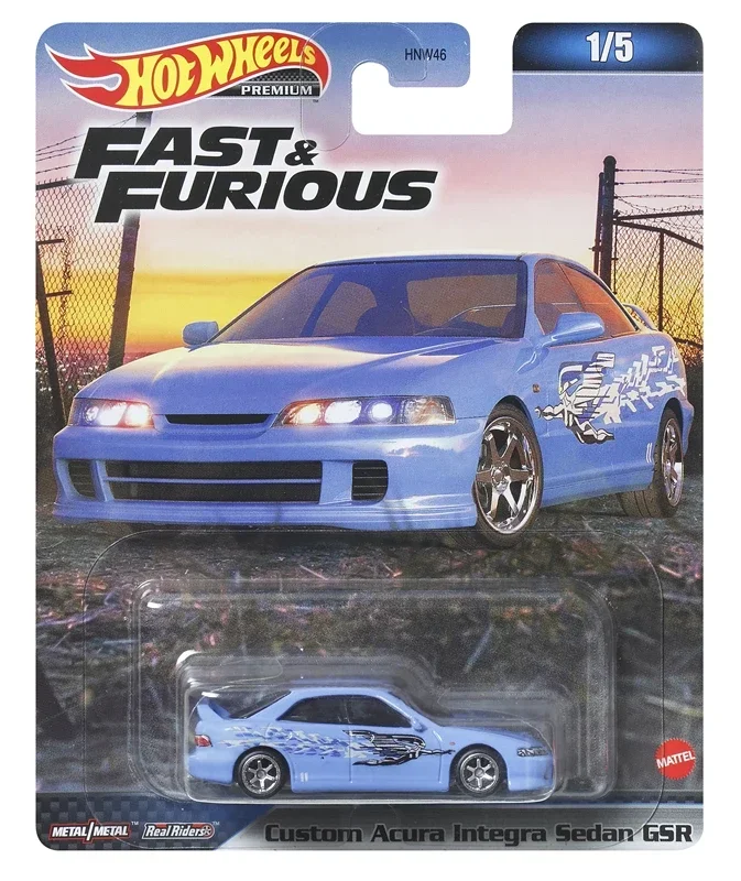 Hot Wheels-coche Original Premium Fast & Furious para niños, juguetes para niños, coche fundido a presión, Acura Integra Sedán, BMW M3, NISSAN