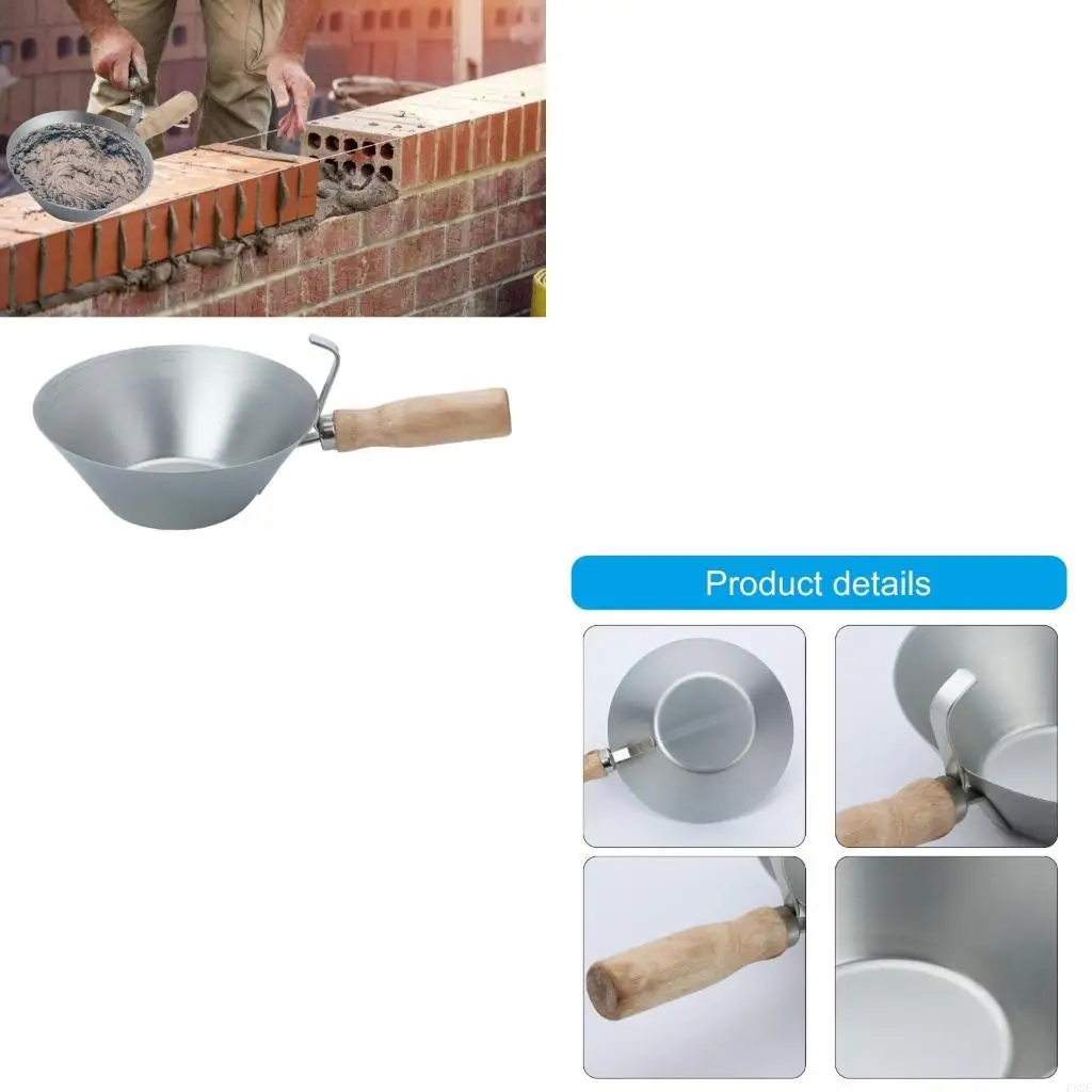 

P82E Stainless Steel Mud Pans With Handle Heavy Duty Plaster Mud Pans