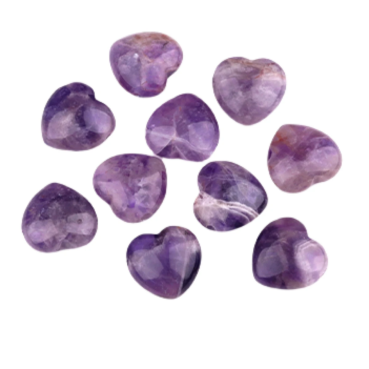 25MM Amethyst Compact Heart Hole Beads Crystal Natural Stone Beads DIY Beads for Jewelry Making