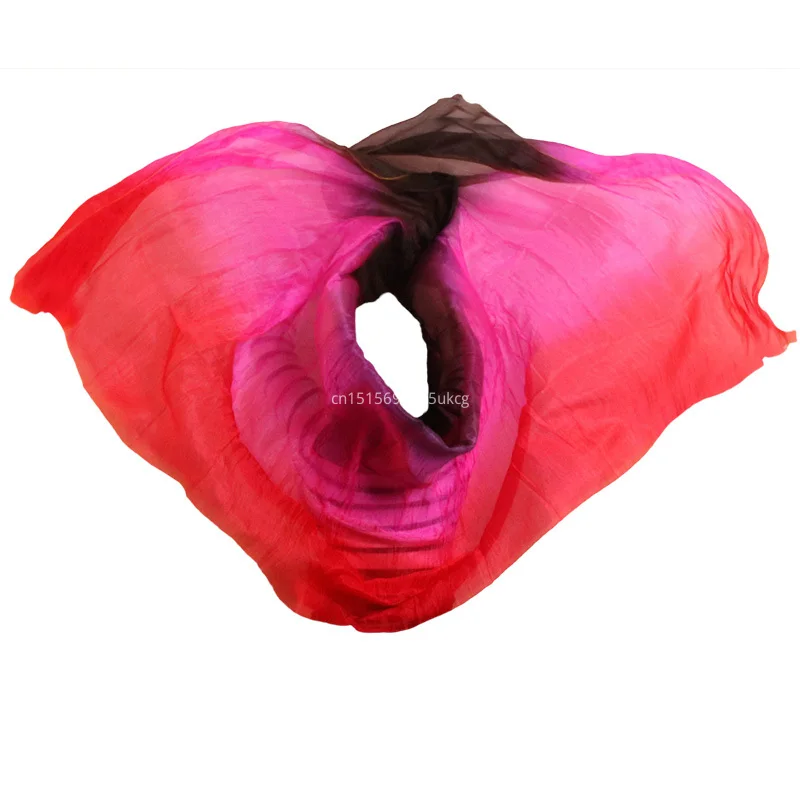 100% الحرير جودة عالية 1 قطعة الحجاب الرقص اليدوية الحرير الطبيعي الرقص الشرقي الحجاب أسود + وردي + أحمر اللون 250*114 سم اكسسوارات الرقص #5