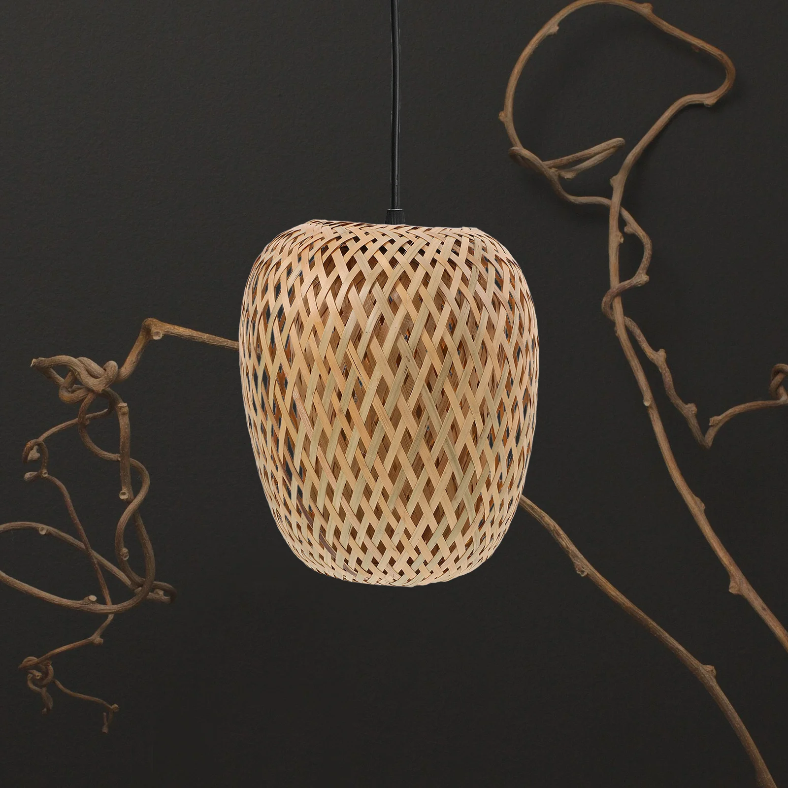 Bamboo Woven Lamp Shade Chinese Zen Style Tea Room Decor Hanging Pendant Light Cover For Home Restaurant Hotel Ceiling