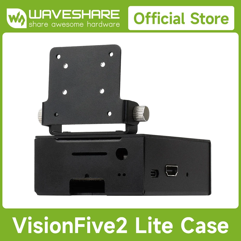 Waveshare Aluminum Alloy Cooling Case For VisionFive2 Lite, Comes With Heatsink And Cooling Fan, With Camera Holder